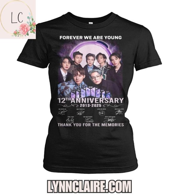 Limited Edition Thank You For The Memories And Forever We Are Young 12th Anniversary 2013-2025 BTS 2D T-Shirt