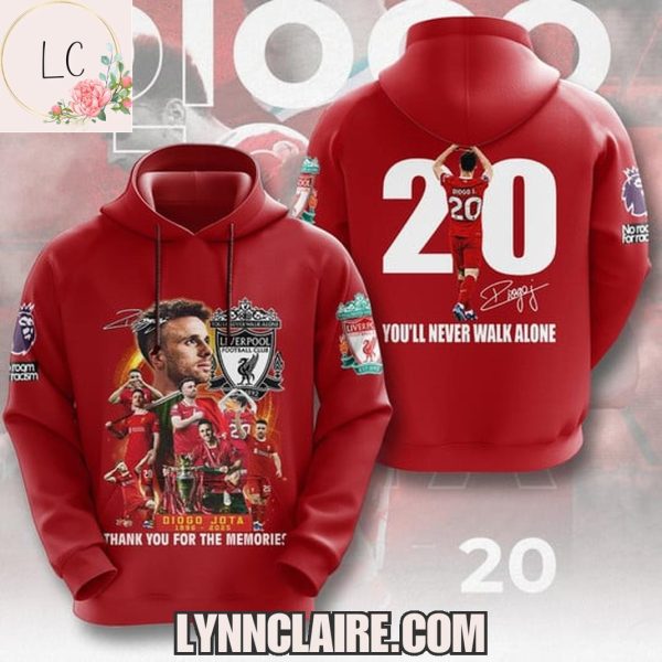 Limited Edition Thank You For The Memories Diogo Jota 1996-2025 Number 20 You’ll Never Walk Alone 3D T-Shirt