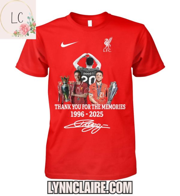 Limited Edition Thank You For The Memories Diogo Jota x Liverpool F.C 1996-2025 2D T-Shirt