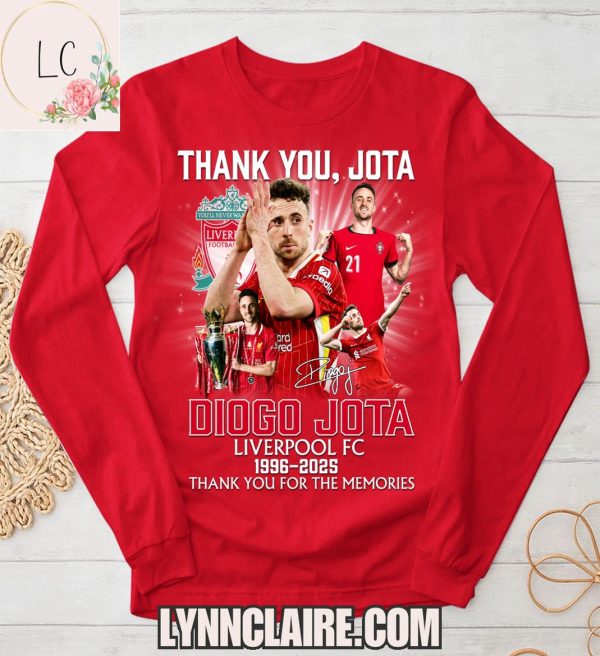Limited Edition Thank You For The Memories Diogo Jota x Liverpool F.C 1996-2025 2D T-Shirt