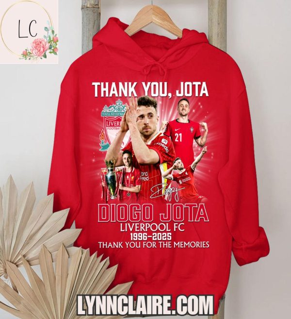 Limited Edition Thank You For The Memories Diogo Jota x Liverpool F.C 1996-2025 2D T-Shirt