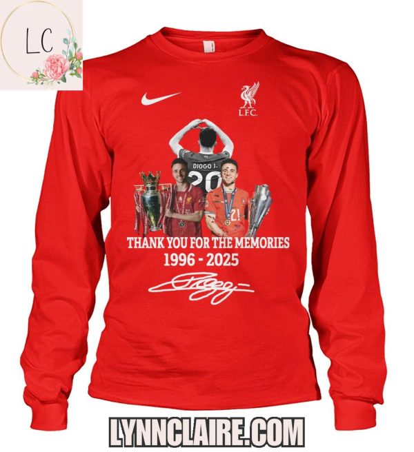 Limited Edition Thank You For The Memories Diogo Jota x Liverpool F.C 1996-2025 2D T-Shirt