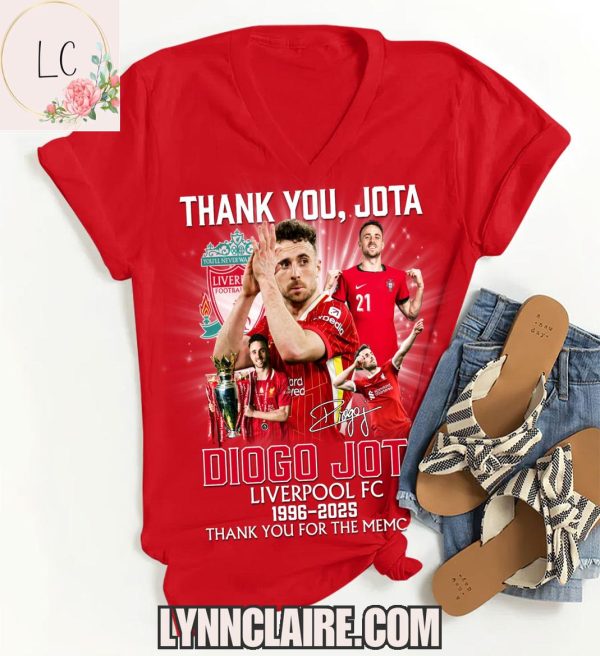 Limited Edition Thank You For The Memories Diogo Jota x Liverpool F.C 1996-2025 2D T-Shirt