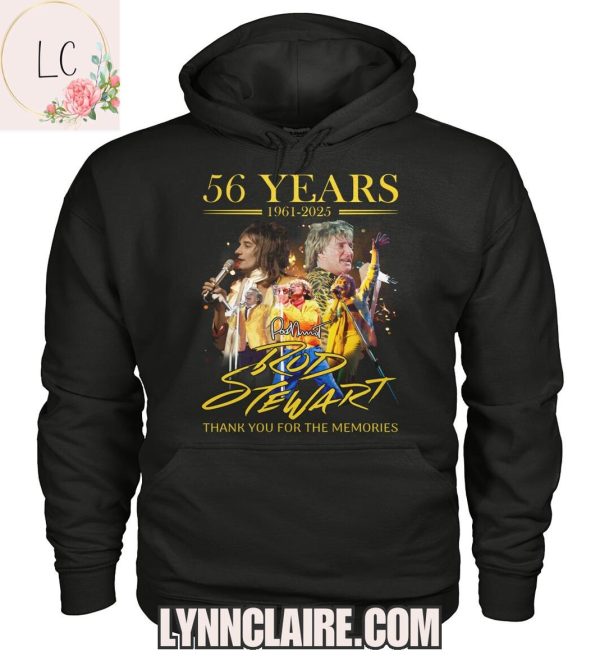 Limited Edition Thank You For The Memories Rod Stewart 56 Years 1961-2025 2D T-Shirt