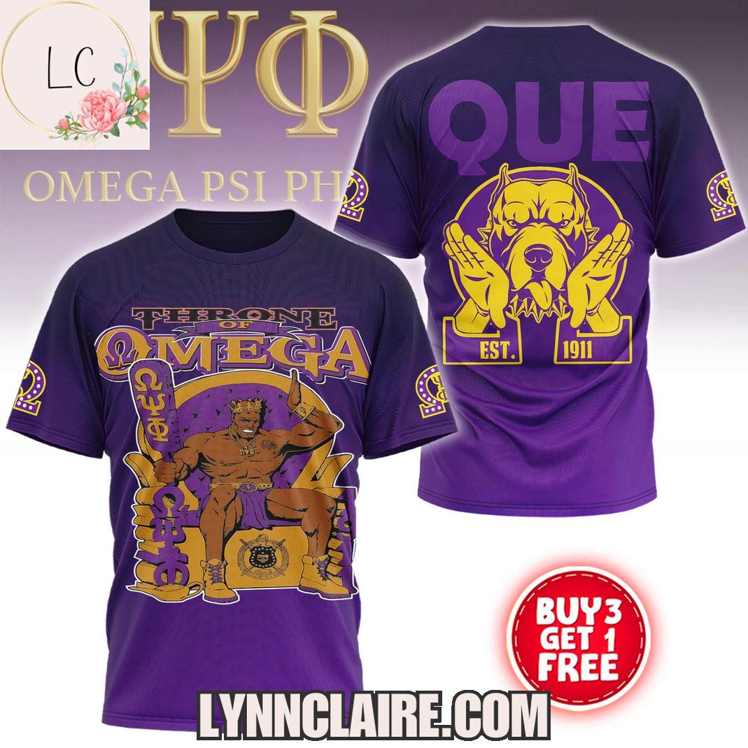 Limited Edition Throne Omega Psi Phi Dog EST 1911 3D T-Shirt Limited Edition Throne Omega Psi Phi Dog EST 1911 3D T-Shirt