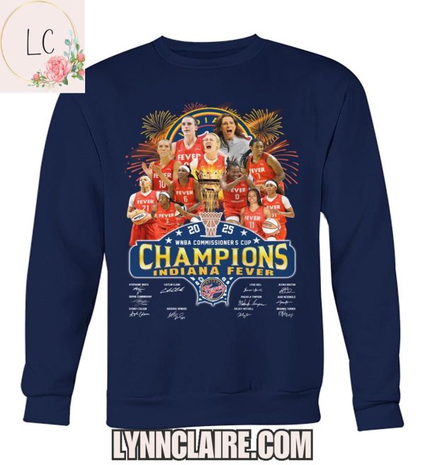 Limited Edition WNBA Commissioner’s Cup 2025 Champions Indiana Fever 2D T-Shirt