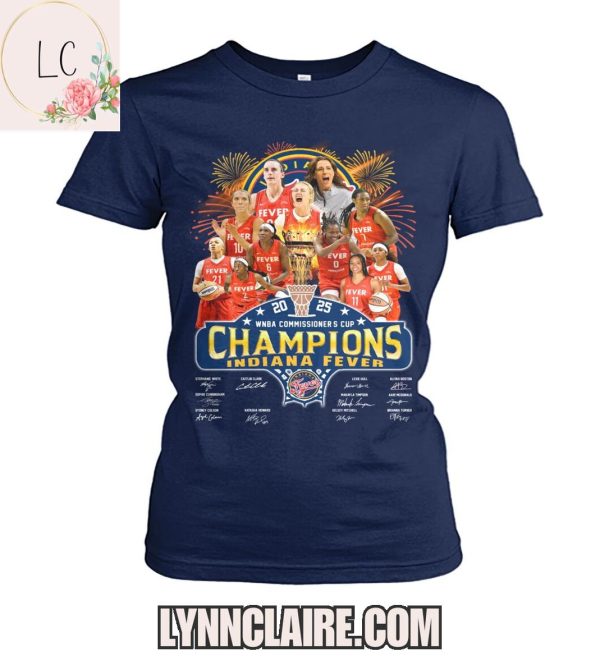 Limited Edition WNBA Commissioner’s Cup 2025 Champions Indiana Fever 2D T-Shirt