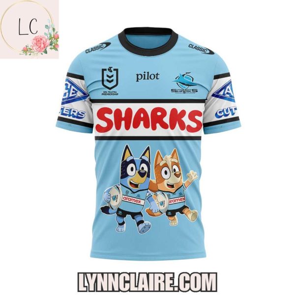 Special Edition Cronulla-Sutherland Sharks 2025 Bluey And Bingo Hoodie