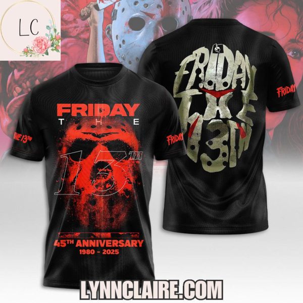 Special Edition Friday The 13th 45th Anniversary 1980-2025 3D T-Shirt