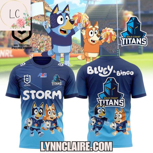 Special Edition Gold Coast Titans 2025 Bluey And Bingo Hoodie