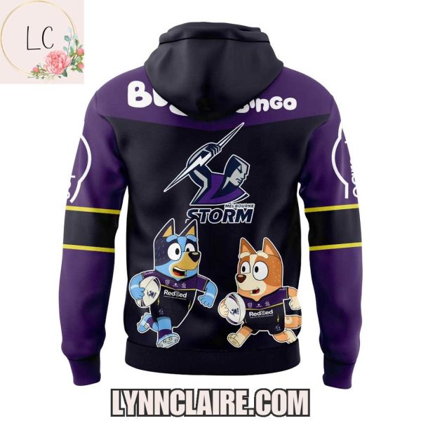 Special Edition Melbourne Storm 2025 Bluey And Bingo Hoodie