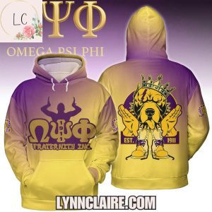 Special Edition Omega Psi Phi Fraternity Dog EST.1911 3D T-Shirt