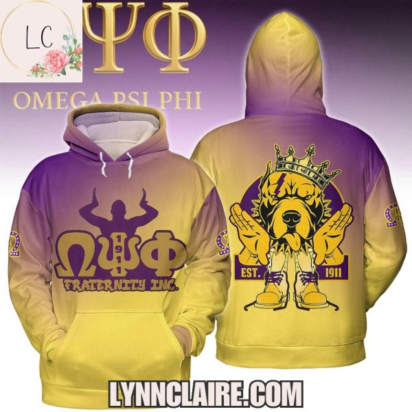 Special Edition Omega Psi Phi Fraternity Dog EST.1911 3D T-Shirt