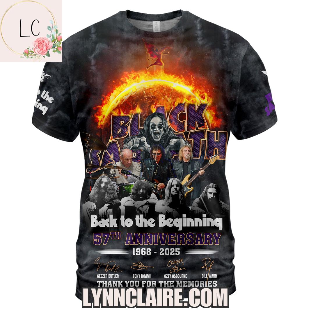 Special Edition Thank You For The Memories Black To The Begining 57th Anniversary 1968-2025 Black Sabbath 3D T-Shirt Special Edition Thank You For The Memories Black To The Begining 57th Anniversary 1968-2025 Black Sabbath 3D T-Shirt