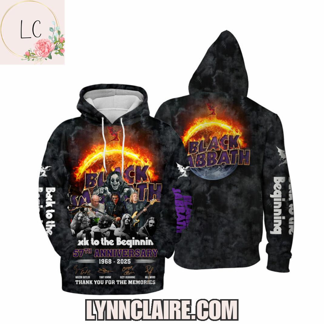 Special Edition Thank You For The Memories Black To The Begining 57th Anniversary 1968-2025 Black Sabbath 3D T-Shirt Special Edition Thank You For The Memories Black To The Begining 57th Anniversary 1968-2025 Black Sabbath 3D T-Shirt