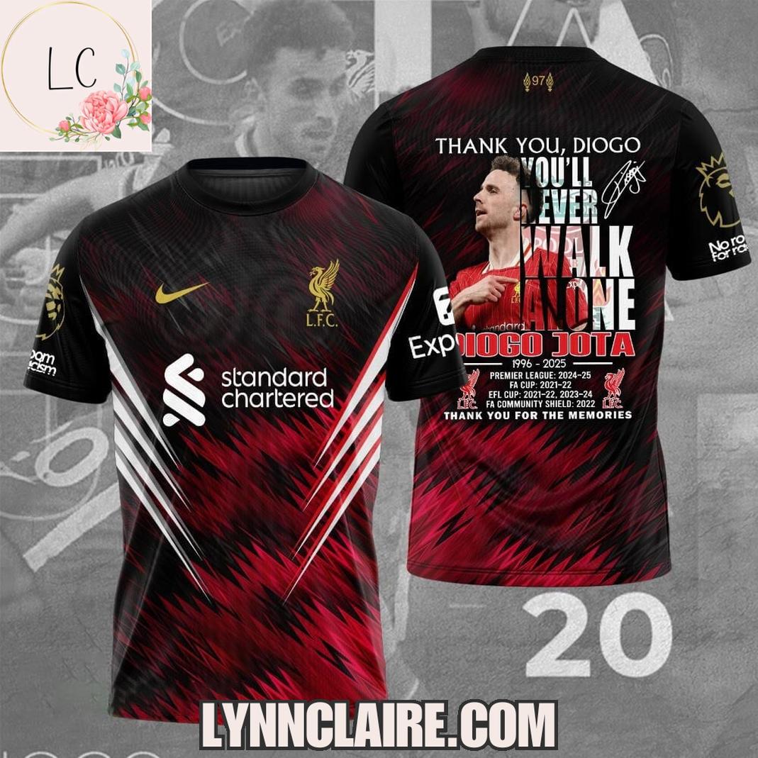 Special Edition Thank You For The Memories You'll Never Walk Alone Diogo Jota 1996-2025 3D T-Shirt Special Edition Thank You For The Memories You'll Never Walk Alone Diogo Jota 1996-2025 3D T-Shirt
