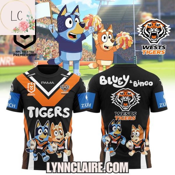 Special Edition Wests Tigers 2025 Bluey And Bingo Hoodie